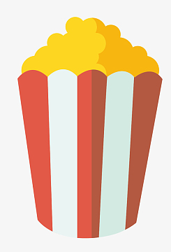 手绘卡通电影院元素爆米花