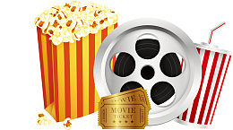 矢量图水彩爆米花零食