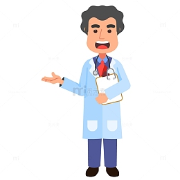 卡通医学男工作人员