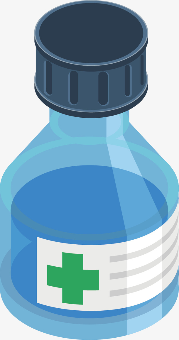 矢量图瓶装消毒酒精