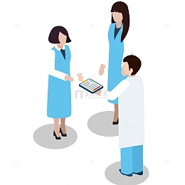 医疗临床会议讨论插画