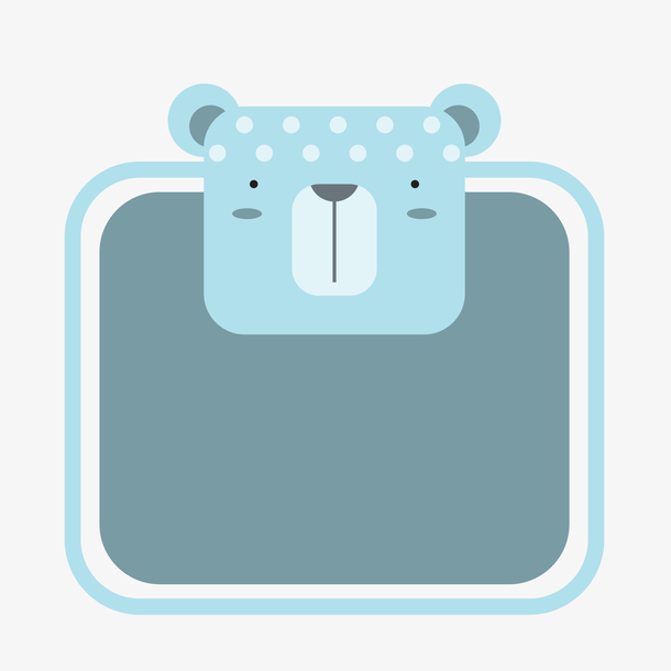 小熊头像边框装饰素材