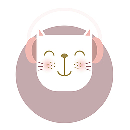 卡通头像边框装饰素材小猫