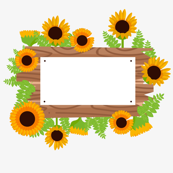 创意向日葵花框架矢量