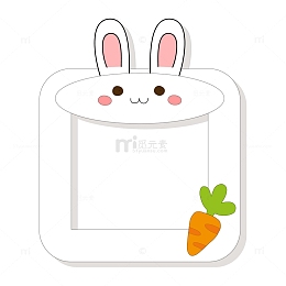 小兔子标签设计矢量图