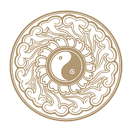 黑白八卦图圆形边框