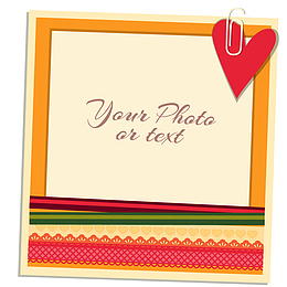 黄色边框矢量卡通拍立得照片宝丽