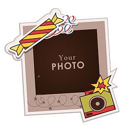 糖果相框矢量卡通拍立得照片宝丽