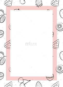 矢量手绘简约水果边框