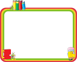 彩虹边框卡通书本铅笔素材图