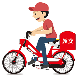 卡通外卖小哥
