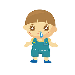 流鼻涕的男孩设计矢量图