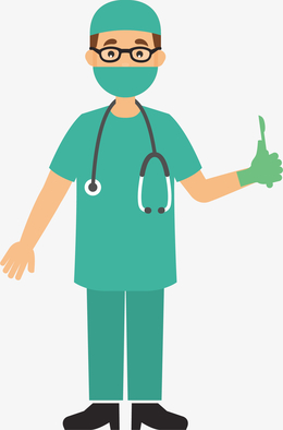 卡通医院手术室医生正面矢量图案
