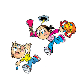 追逐打闹的小孩