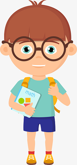 戴眼镜的卡通小男孩
