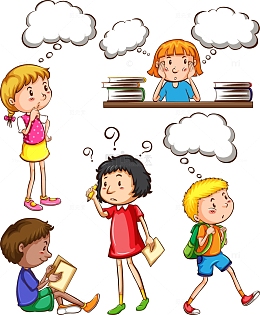 矢量手绘思考的小孩