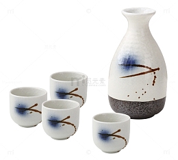手绘釉下彩陶瓷酒杯酒壶