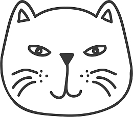 手绘猫头