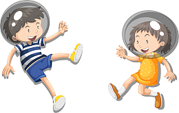 矢量手绘宇航员