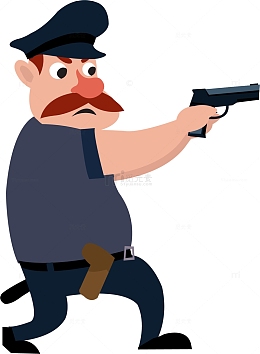 开枪射击的警察