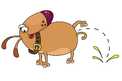 卡通版的小狗撒尿