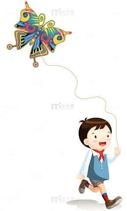 放风筝的小男孩素材