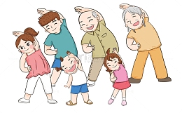 小清新全民健身日一家人做操