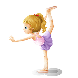 卡通跳舞的小女孩矢量图