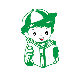 小学生在读书矢量图