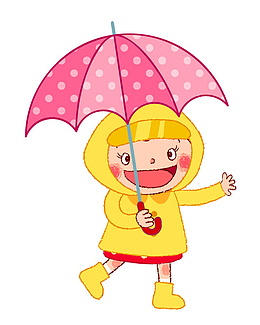 打伞的小女孩