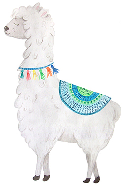 卡通小清新羊驼免抠png装饰