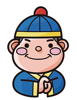 矢量中国风卡通小二