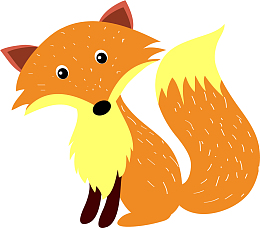 手绘歪头小狐狸图案