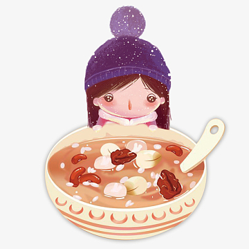 端着腊八粥的女孩