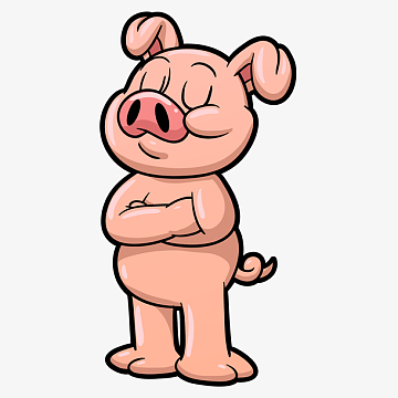 手绘叉腰傲气小猪