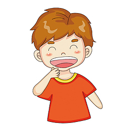 卡通残疾小男孩