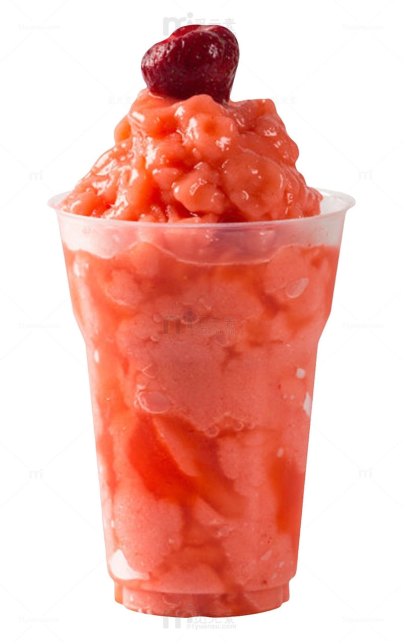 草莓冰沙饮料实物