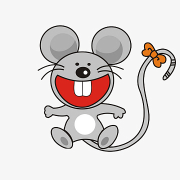 开心的卡通小老鼠