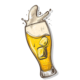 冰镇啤酒卡通插画