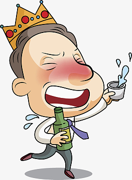 卡通人物喝醉的男人夸夸其谈