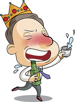 卡通人物喝醉的男人夸夸其谈