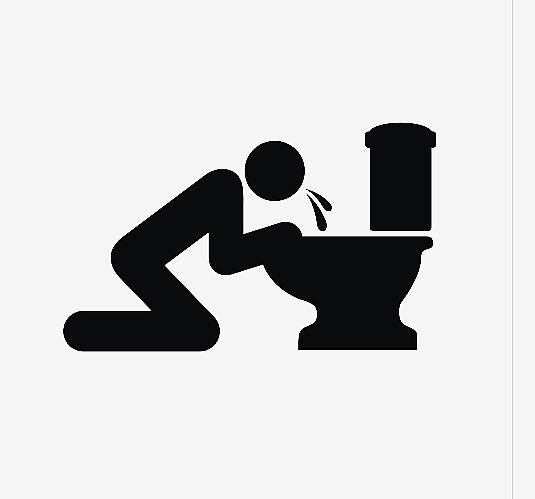 喝醉酒吐的人物图标