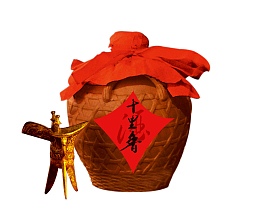 黄色手绘密封酒坛酒具