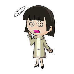 卡通眩晕的女人