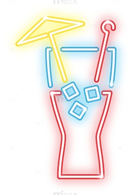 彩色梦幻冰镇鸡尾酒