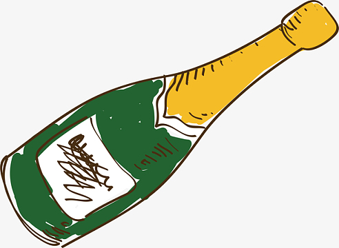 矢量手绘葡萄酒素材