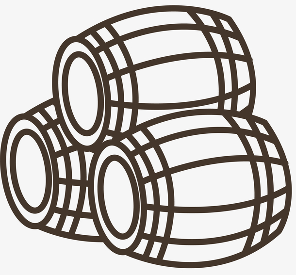 酒庄矢量卡通酒桶