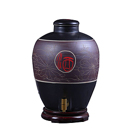 深色土陶泡酒瓶免扣