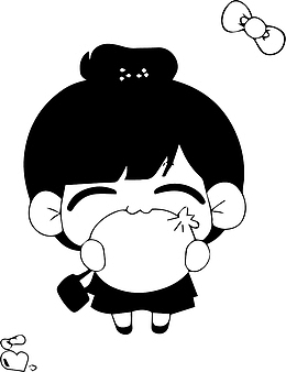 小女孩吃包子
