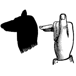 手绘手影狗头像